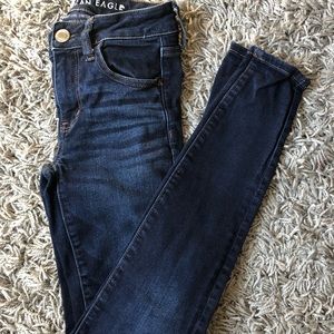 AE dark wash skinny jeans